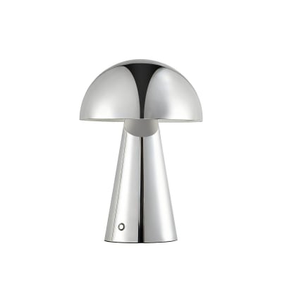 Lampe à poser led en métal argent