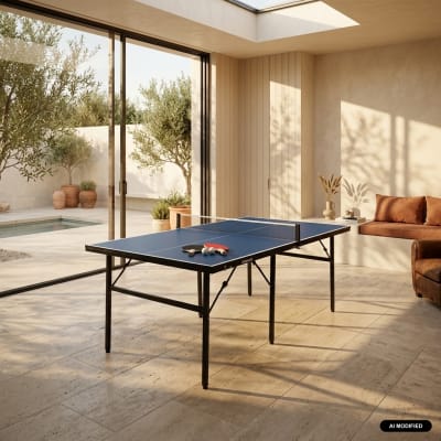 Table de ping pong d'intérieur médium, bleu pliable