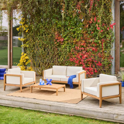 Salon de jardin bois d'acacia 4 places naturel