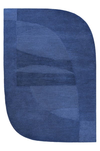 Tapis tufté à la main pure laine bleu  110x170