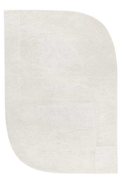 Tapis tufté à la main pure laine blanc cassé 110x170
