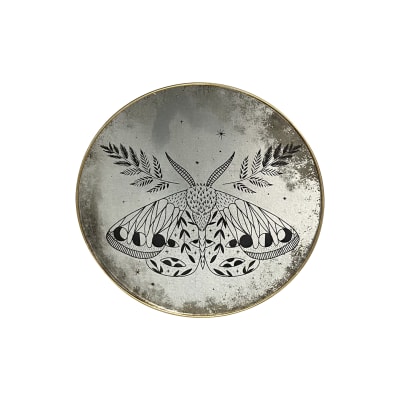 Déco murale miroir imprimé papillon 20cm dore