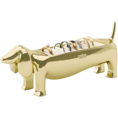 Porte-bagues en zinc en forme d'animaux chien teckel