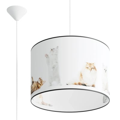 Suspension blanche pour enfants avec chatons ø 40 cm