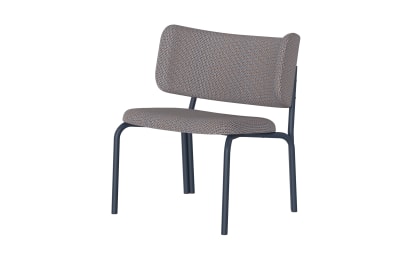 Fauteuil en acier et fibres synthétiques, marron chiné