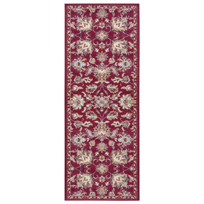Tapis Persan aux motifs Fleuris Rouge 80x240cm