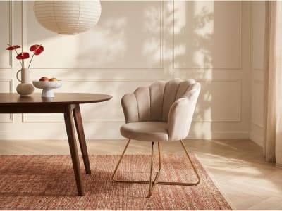 Chaise velours beige