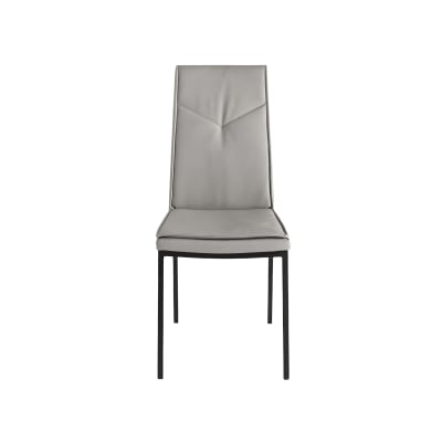 Ensemble de 2 chaises gris clair effet cuir, 42 x 60 cm, hauteur 100 c