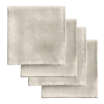 Serviettes de table 100% coton (x4) beige 43x43 cm