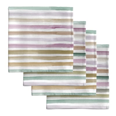 Serviettes de table 100% coton (x4) multicolore 43x43 cm