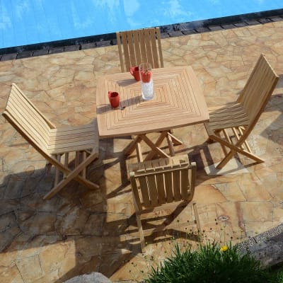 Ensemble de jardin en teck massif 4 places