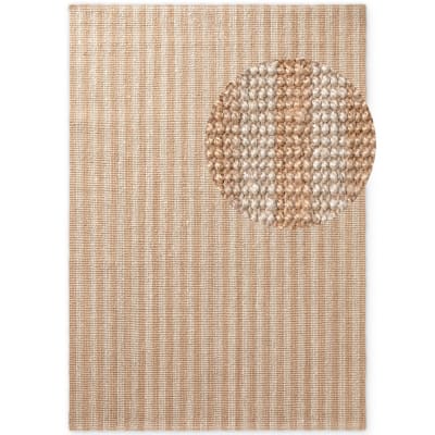 Tapis en jute naturelle bouclée doré et ecru 200x300cm