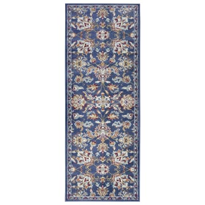 Tapis Persan aux motifs Fleuris Bleu 57x90cm
