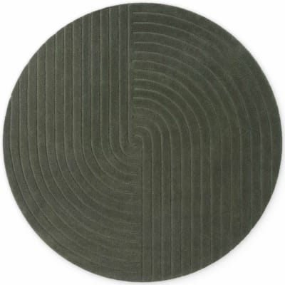 Tapis rond en laine tuftée main vert 150cm