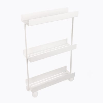 Etagère roulante métallique blanche à 3 niveaux