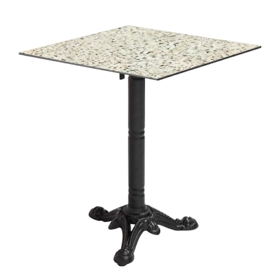 Table bistrot de jardin carrée inclinable 60 cm 4 places terrazzo