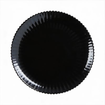 6 assiettes plates noires en verre 25 cm
