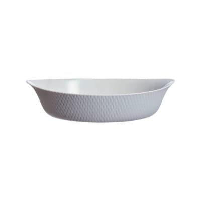 Plat ovale gris 32x20 cm en opale culinaire