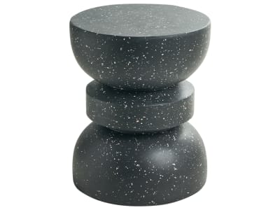 Table d'appoint 37 cm 37 cm effet terrasse terrazzo faïence noir