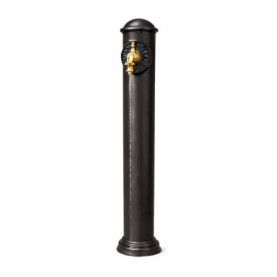 Fontaine de jardin extérieur cylindrique en fonte noire 90cm