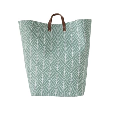 Panier à linge 70l imprimé feuillage