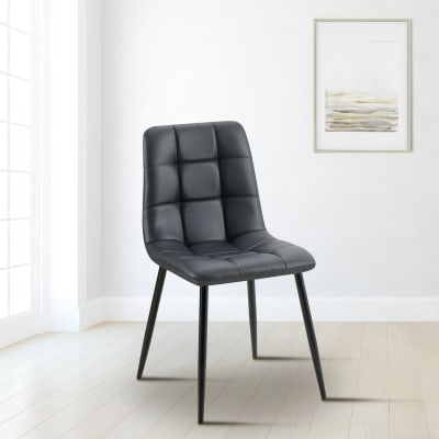 Chaise salle à manger avec pieds en pvc und synthetik noir