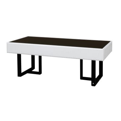 Table basse noire et blance avec plateau brillant 110 x 50,5 x 41 cm