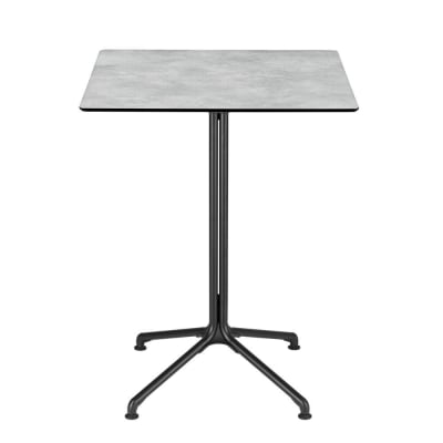 Table de repas carré 2/4 places hauteur mi-haut en acier gris
