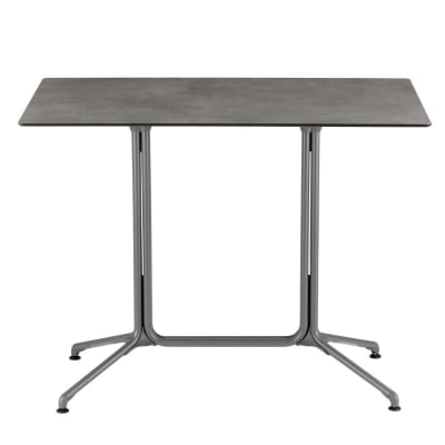 Table de repas rectangle 4/6 places hauteur mi-haut en acier gris