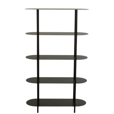 Etagère bibliothèque en métal noir 5 tablettes
