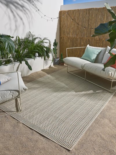 Tapis d'intérieur et d'extérieur crème/bleu 160x230 cm