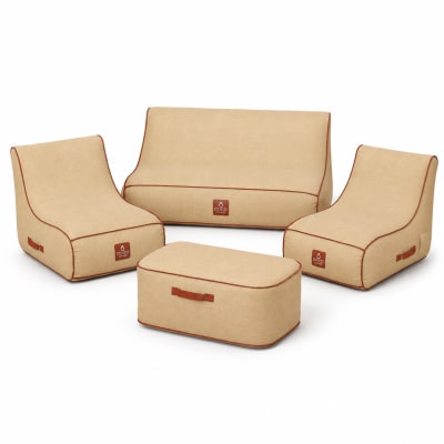 Salon de jardin gonflable en olefin couleur toile de jute