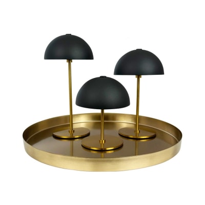 Lampe à poser en métal argent paquet de 3