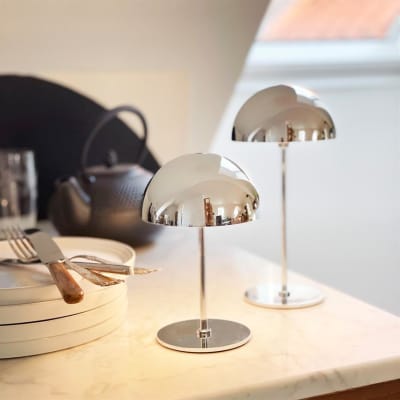 Lampe à poser en métal chromée paquet de 2