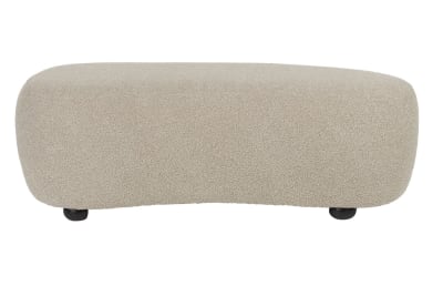 Repose-pied et pouf en tissu beige