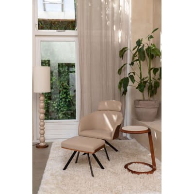 Fauteuil design en simili cuir beige