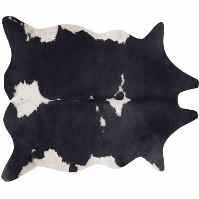 Tapis imitation peau de vache l 155  x 190 cm noir