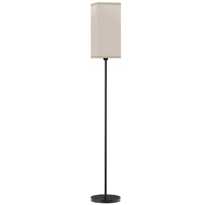 Lampadaire sur pied salon interrupteur à pied effet lin noir et beige