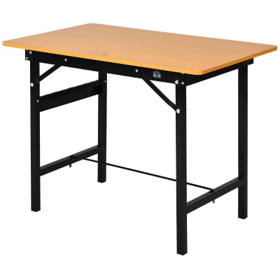 Établi atelier pliant avec règle et rapporteur mdf jaune noir