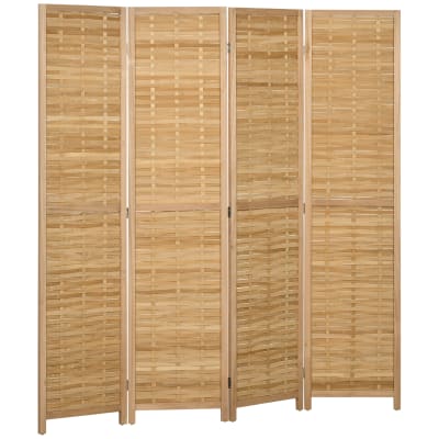 Paravent en bois pliable bambou naturel clair