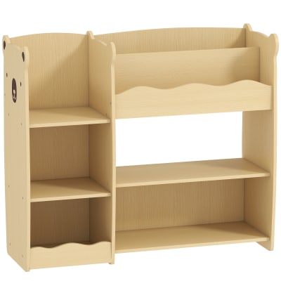 Meuble rangement enfant pour jouets 3 niveaux mdf bois naturel