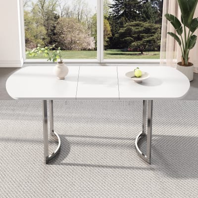 Table à manger extensible blanche 140/180 x 80 x 75 cm