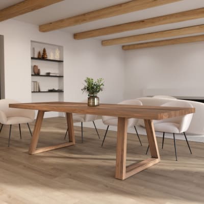 Table rectangulaire 10 personnes en bois de teck recyclé 260 cm