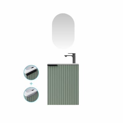 Meuble de salle de bains effet bois vert 22x40x50cm