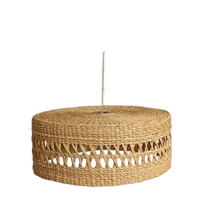 Suspension ronde chapeau en jacinthe d'eau