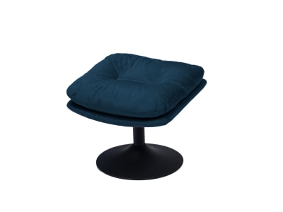 Repose-pied  bleuconfortable en tissu avec pied en acier noir