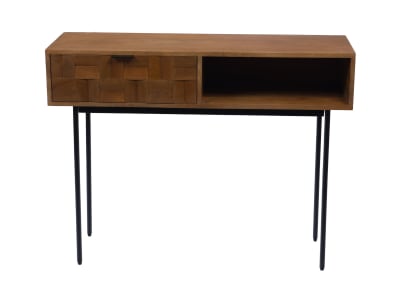 Console en bois de manguier et pieds métal style rétro