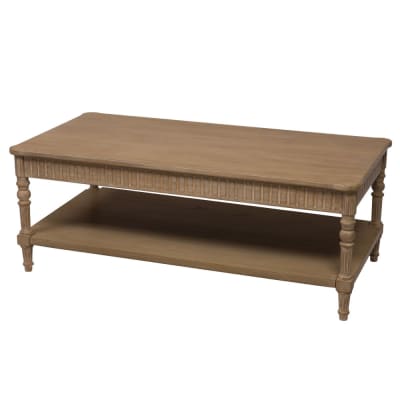 Table basse rectangulaire 1 tiroir en bois l120 cm  marron en bois