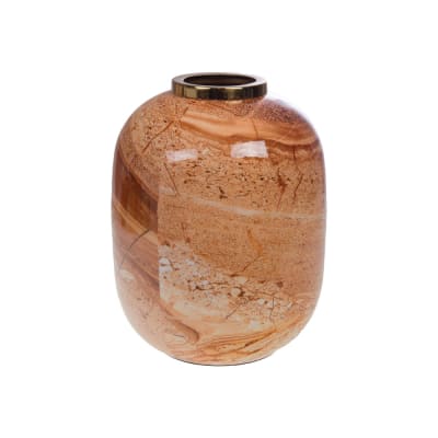 Vase minéral boisé 37 cm multicolore en métal