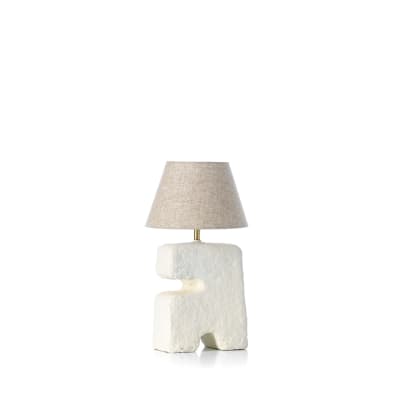 Lampe de table en papier mâché blanc 25x25x40cm